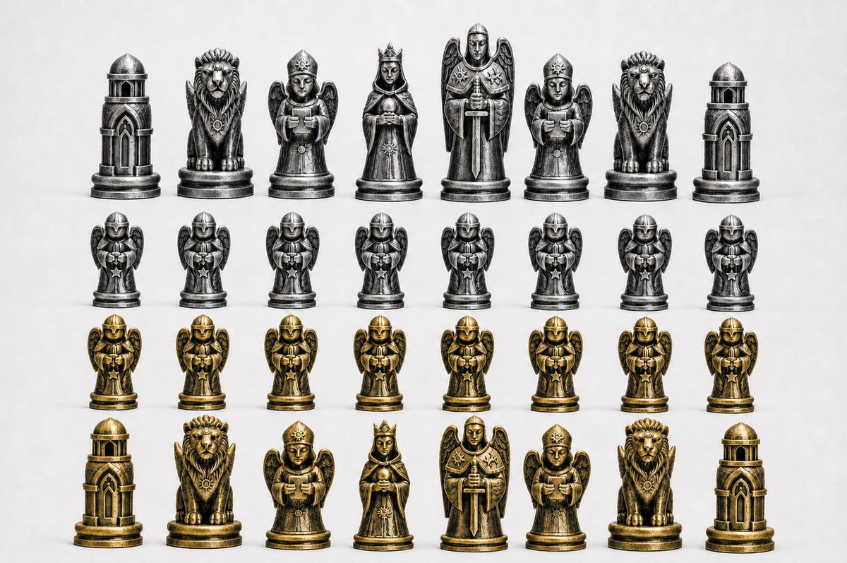 Himmelswesen-Schachfigurenset – komplettes 32-teiliges Schachset – Ansicht 2