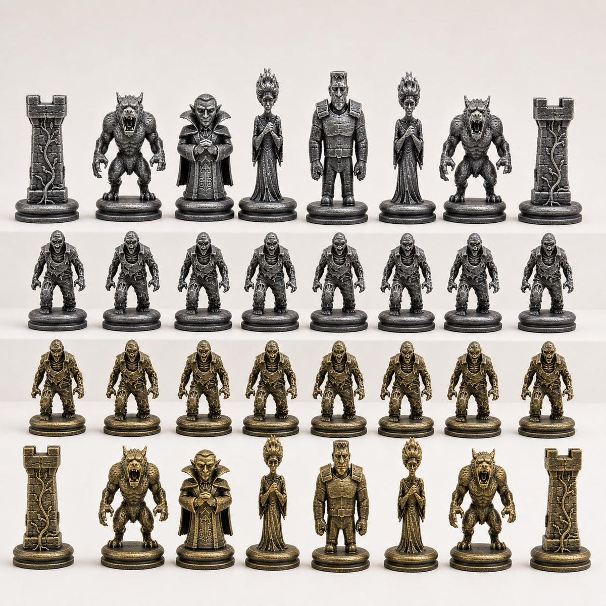 Monster-Schachfigurenset – komplettes 32-teiliges Schachset – Ansicht 2