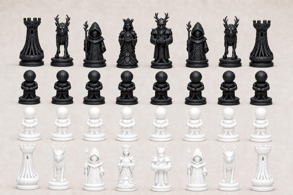 Natur-Schachfigurenset – komplettes 32-teiliges Schachset – Ansicht 4