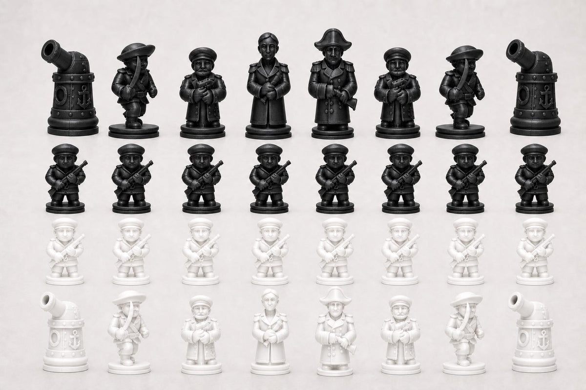 Marine-Schachfigurenset – komplettes 32-teiliges Schachset – Ansicht 4