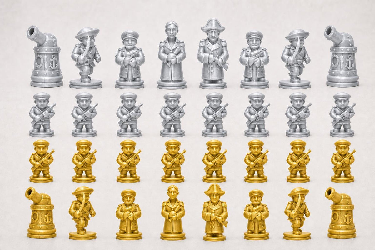 Marine-Schachfigurenset – komplettes 32-teiliges Schachset – Ansicht 3
