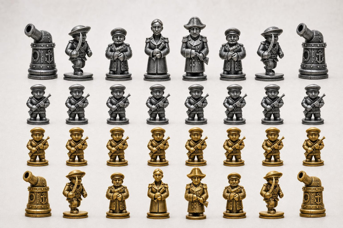 Marine-Schachfigurenset – komplettes 32-teiliges Schachset – Ansicht 2