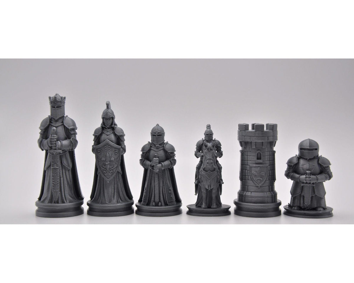 Ritter-gegen-Drachen-Schachfigurenset – komplettes 32-teiliges Schachset – Ansicht 6