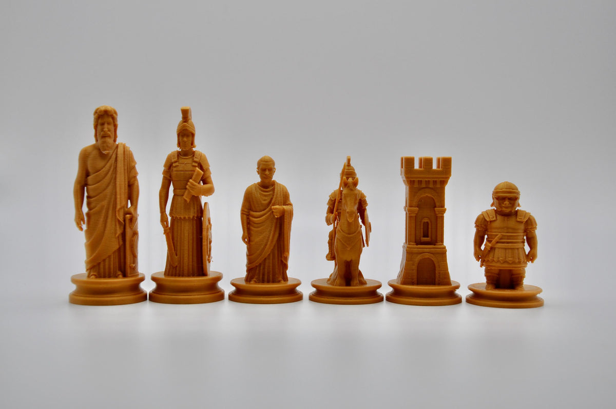 Antikes-Griechenland-gegen-antikes-Rom-Schachfigurenset – komplettes 32-teiliges Schachset – Ansicht 7