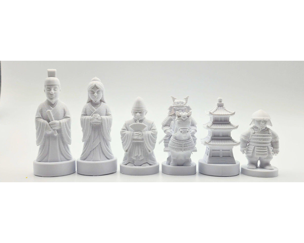 Historisches-China-gegen-historisches-Japan-Schachfigurenset – komplettes 32-teiliges Schachset – Ansicht 7