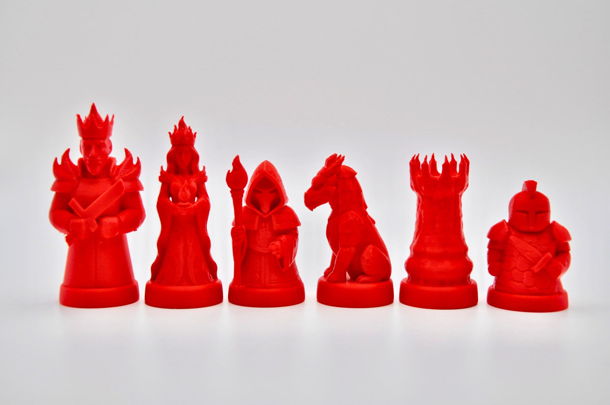 Feuer-gegen-Eis-Schachfigurenset – komplettes 32-teiliges Schachset – Ansicht 6