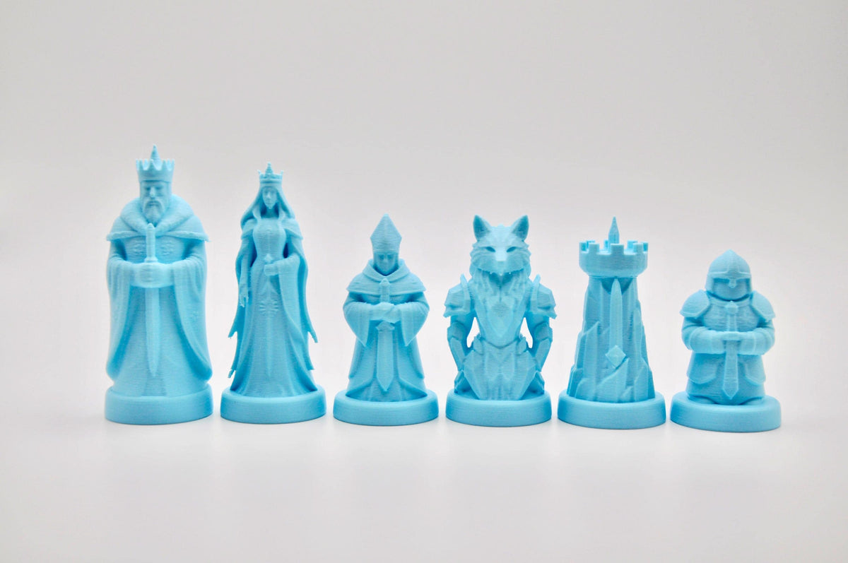 Feuer-gegen-Eis-Schachfigurenset – komplettes 32-teiliges Schachset – Ansicht 7
