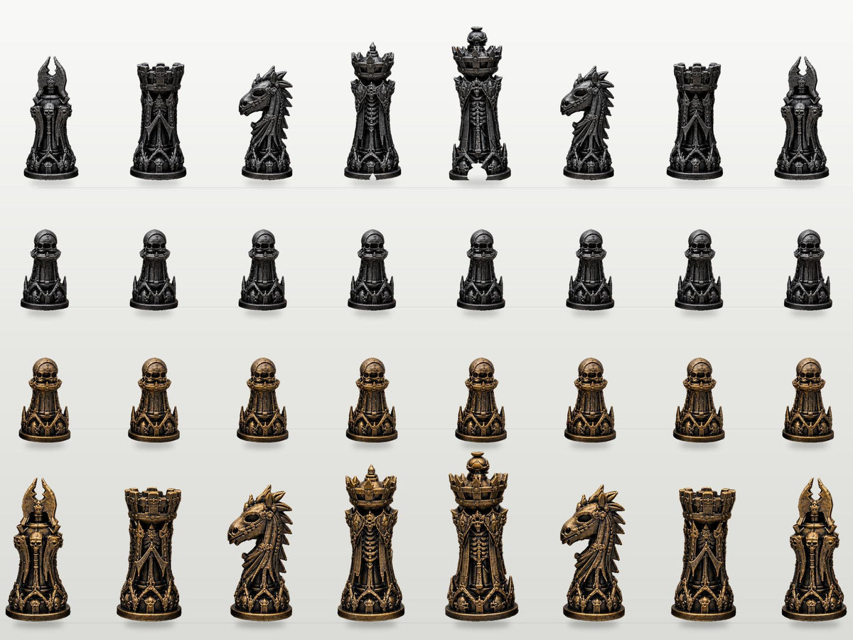 Nekromanten-Schachfigurenset – komplett 32-teilig – Ansicht 2
