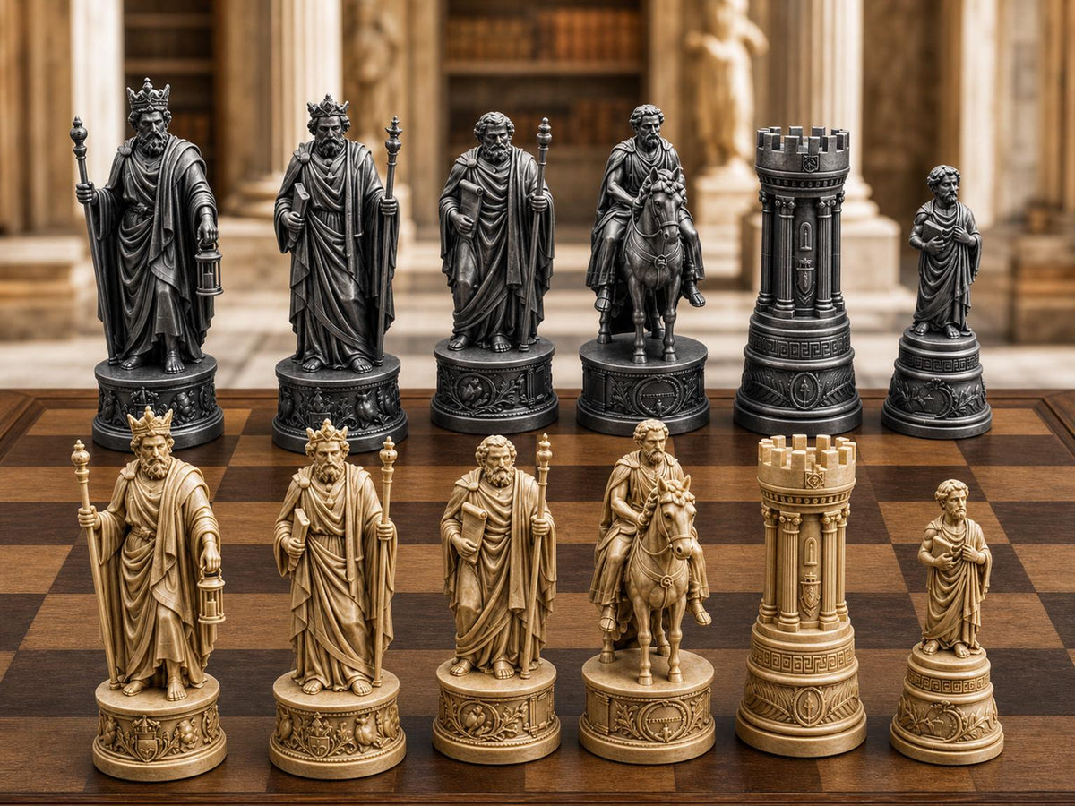 Philosophen-Schachfigurenset – komplett 32-teilig – Ansicht 1