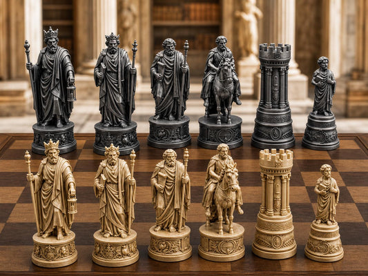 Philosophen-Schachfigurenset – komplett 32-teilig – Ansicht 1
