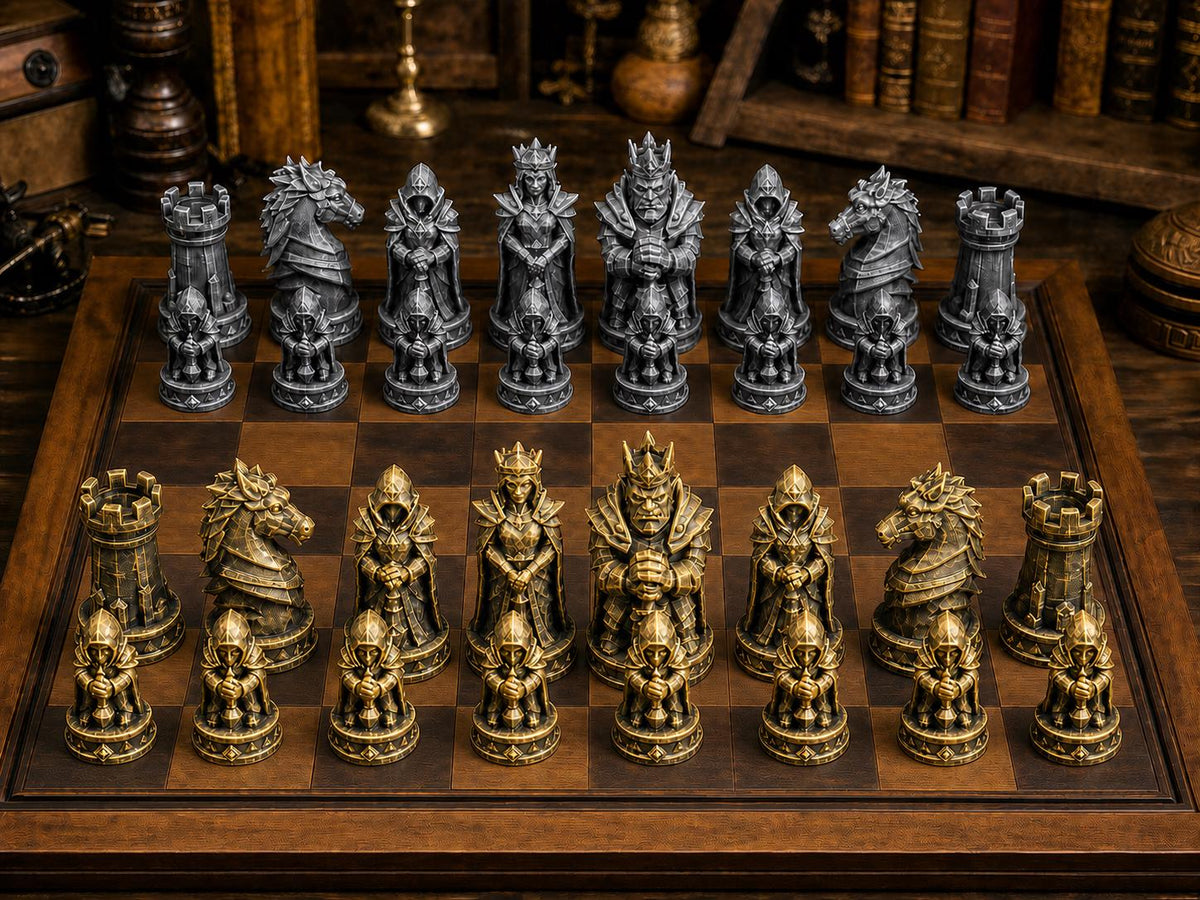 Monster-Lords-Schachfigurenset – komplettes 32-teiliges Fantasy-Schachset – Ansicht 1