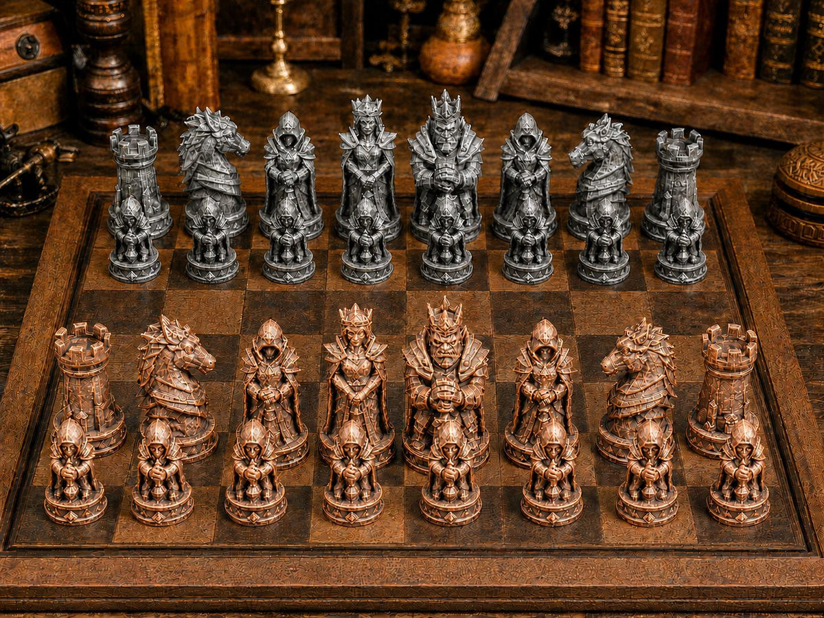 Monster-Lords-Schachfigurenset – komplettes 32-teiliges Fantasy-Schachset – Ansicht 2