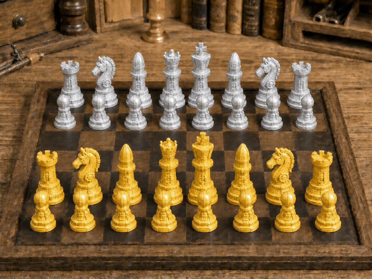 Kybernetische Figuren – komplettes 32-teiliges Schachfigurenset – Ansicht 4
