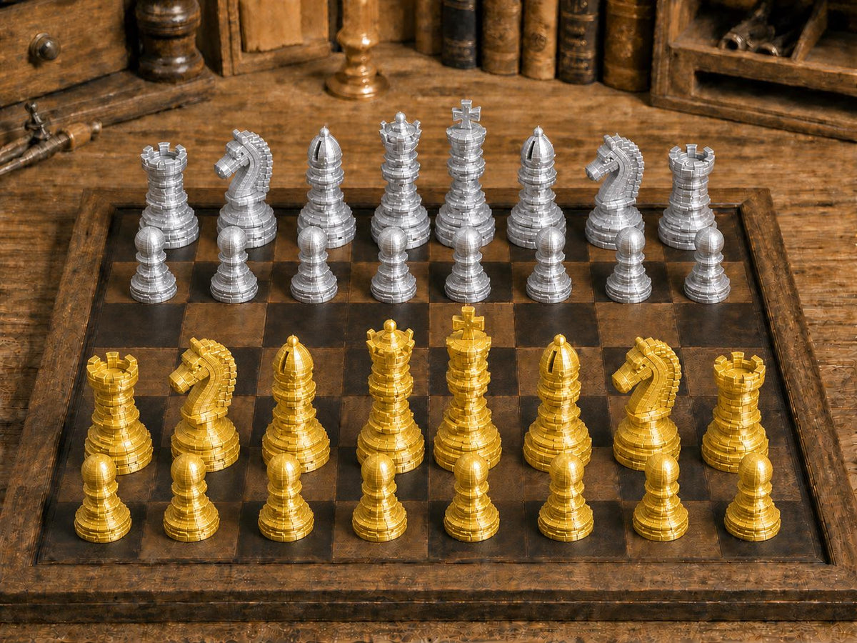 Glitch-Art – komplettes 32-teiliges Schachfigurenset – Ansicht 4
