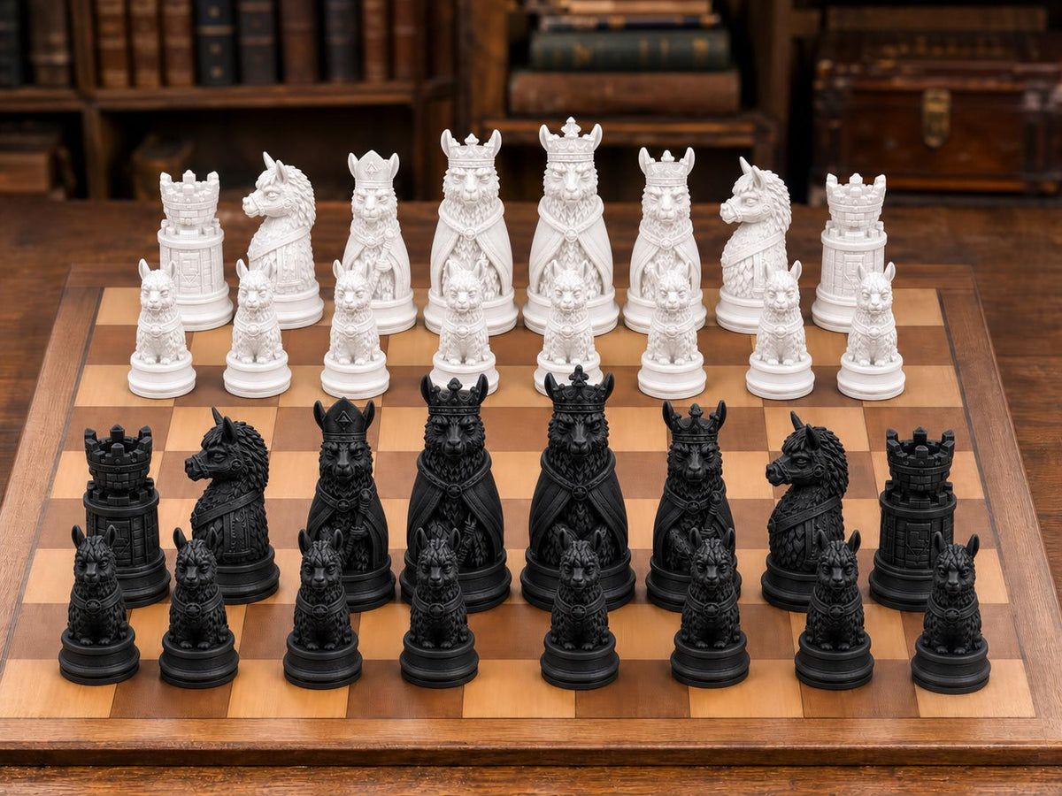 Lama-Reich – komplettes 32-teiliges Schachfigurenset – Ansicht 3