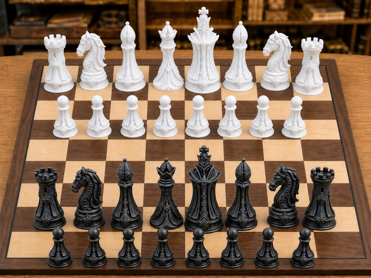 Verzaubertes Fantasy-Reich – komplettes 32-teiliges Schachfigurenset – Ansicht 3