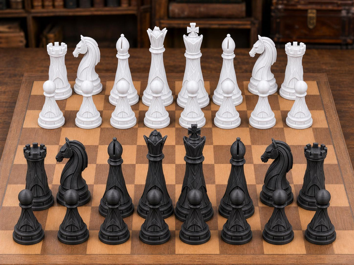 Moderne Monarchen – komplettes 32-teiliges Schachfigurenset – Ansicht 3
