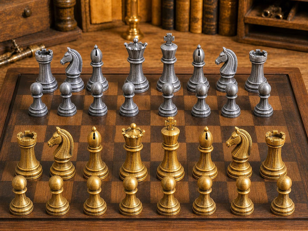 Moderner Klassiker – komplettes 32-teiliges Schachfigurenset – Ansicht 1