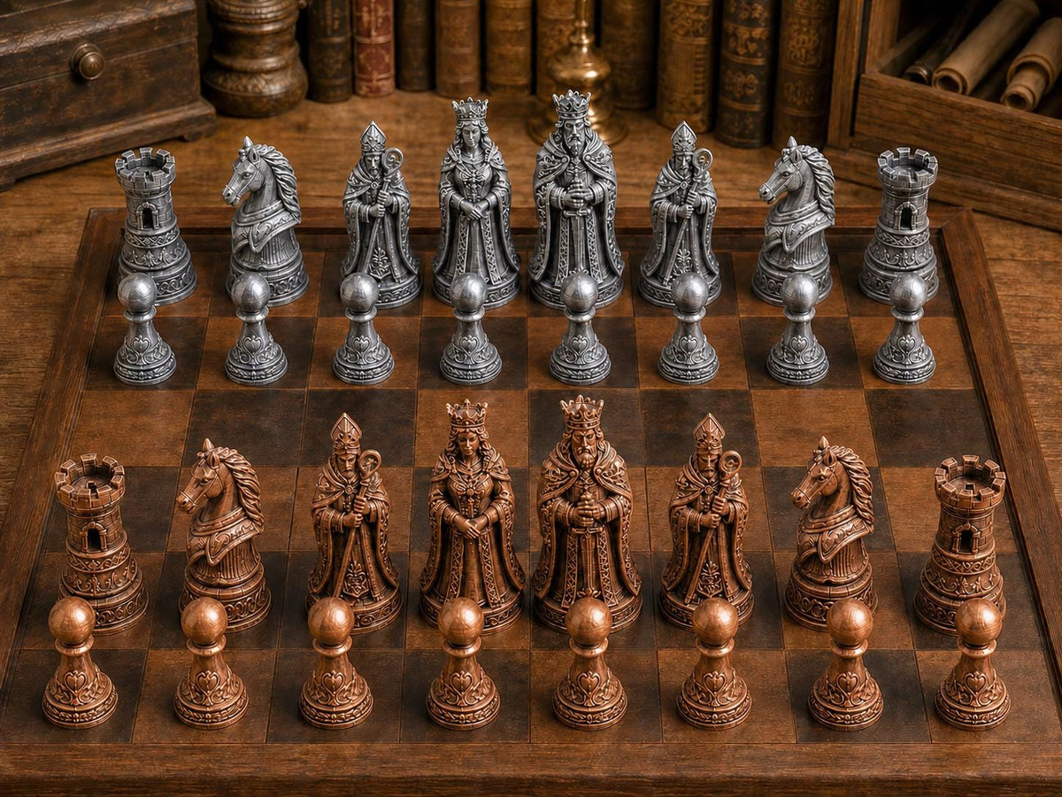 Luxuriöser Barock – komplettes 32-teiliges Schachfigurenset – Ansicht 2