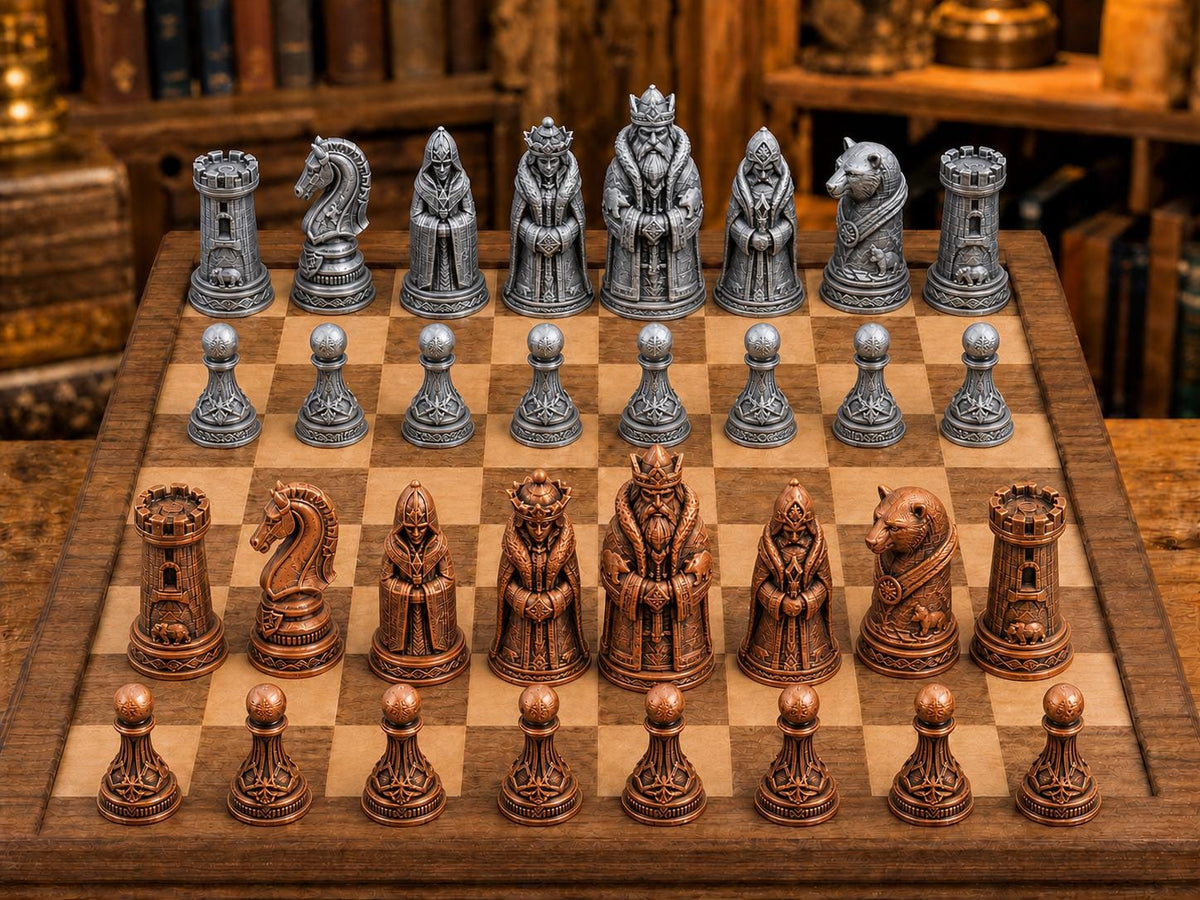 Könige der Arktis – komplettes 32-teiliges Schachfigurenset – Ansicht 2