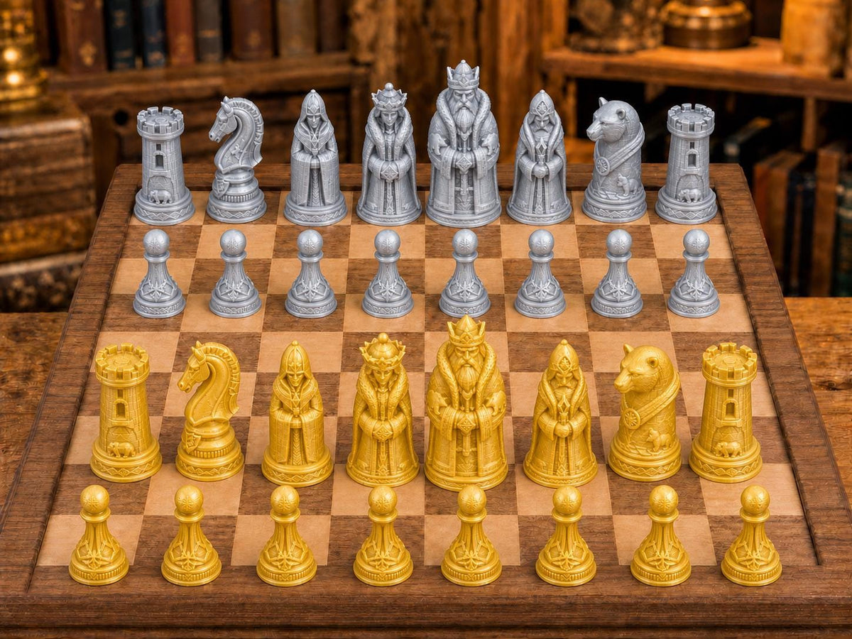 Könige der Arktis – komplettes 32-teiliges Schachfigurenset – Ansicht 4