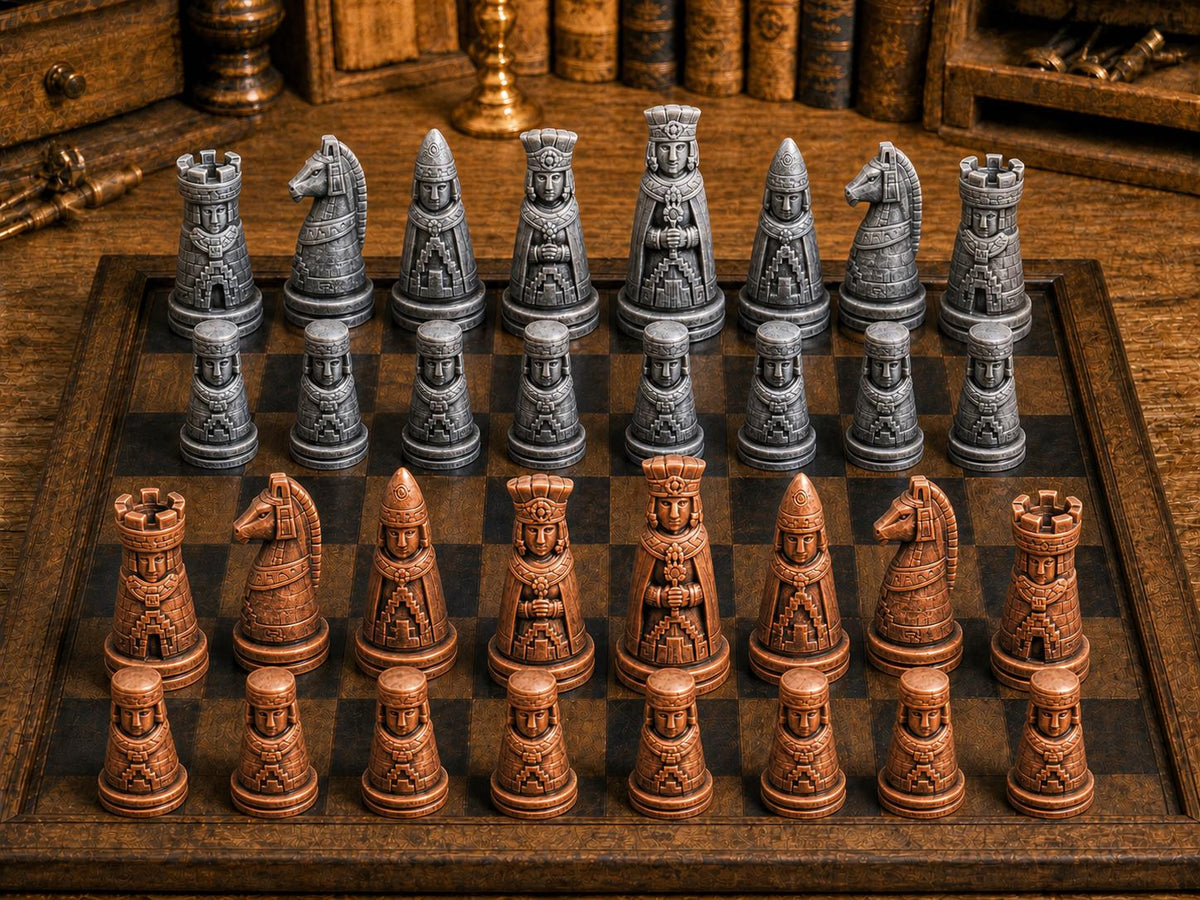 Inka-Reich – komplettes 32-teiliges Schachfigurenset – Ansicht 2