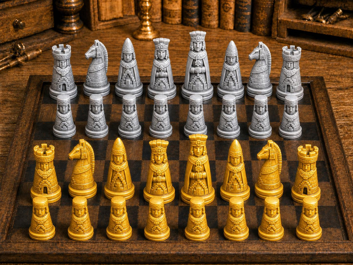 Inka-Reich – komplettes 32-teiliges Schachfigurenset – Ansicht 4