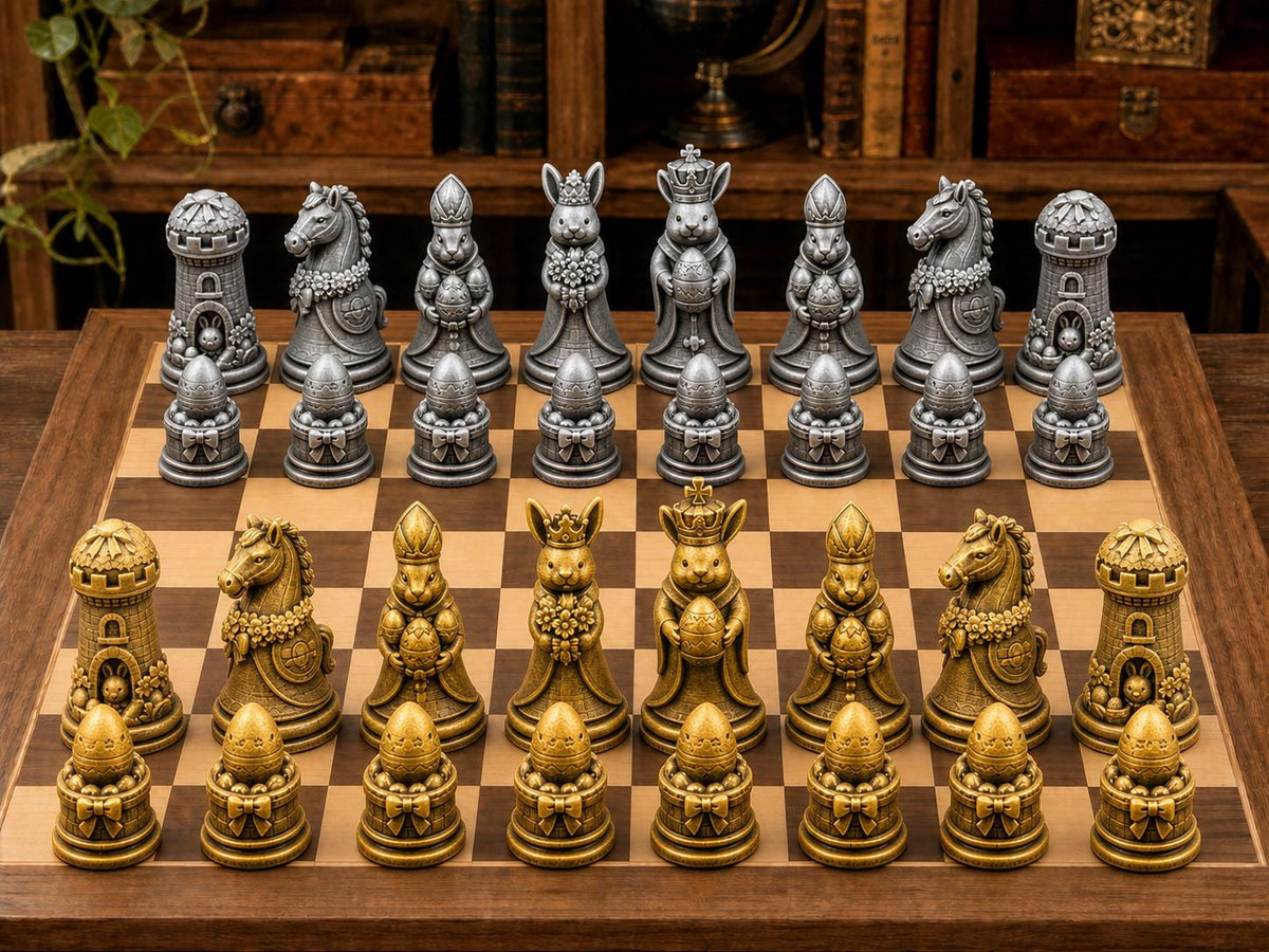 Osterfiguren – komplettes 32-teiliges Schachfigurenset – Ansicht 1