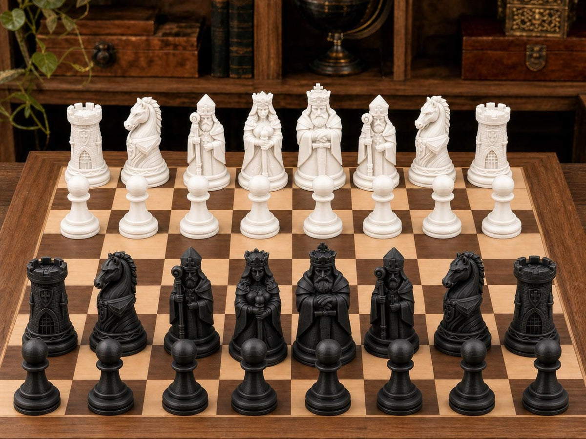 Eiserne Krone – komplettes 32-teiliges Schachfigurenset – Ansicht 3