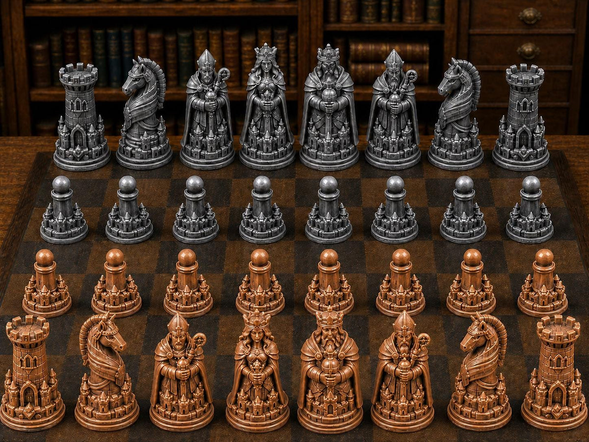 Ewige Bastion – komplettes 32-teiliges Schachfigurenset – Ansicht 2