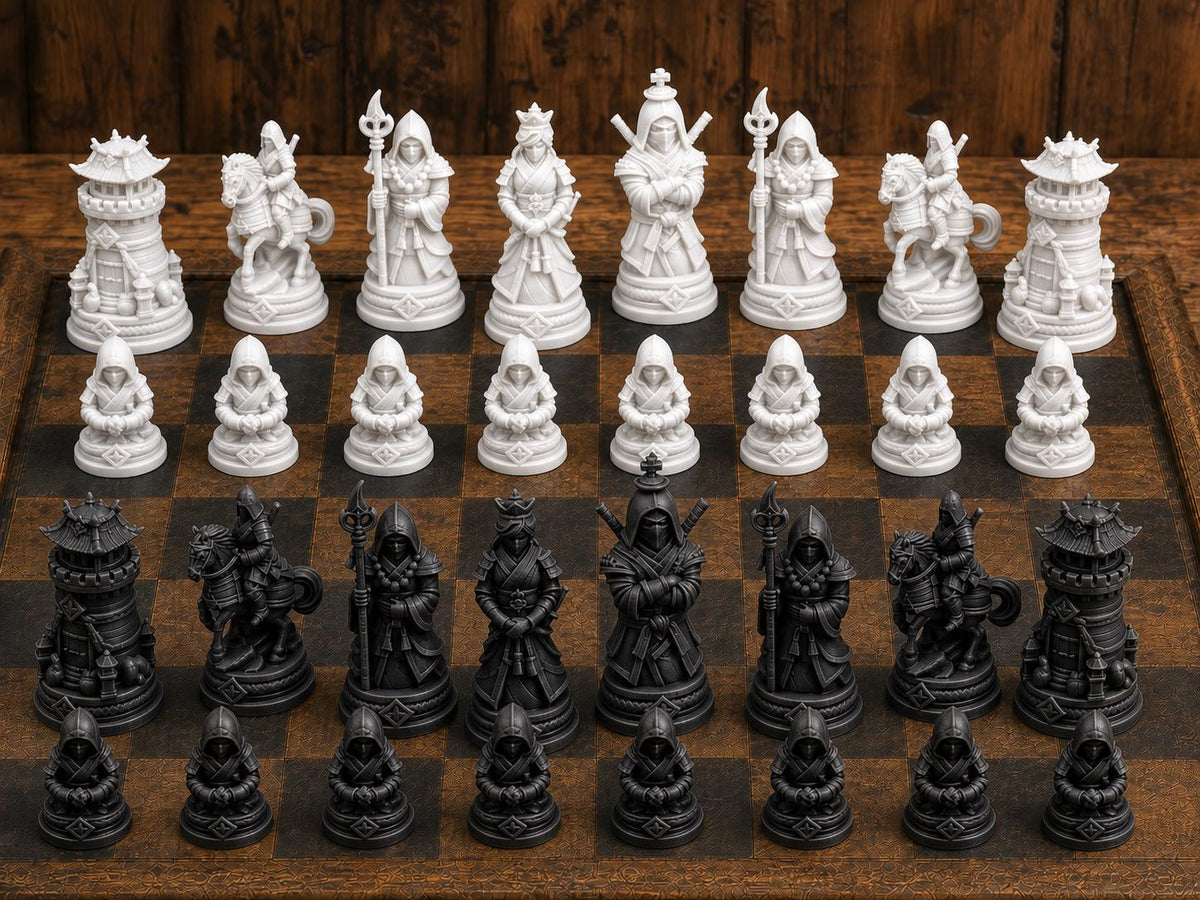 Ninja-Krieger – komplettes 32-teiliges Schachfigurenset – Ansicht 3