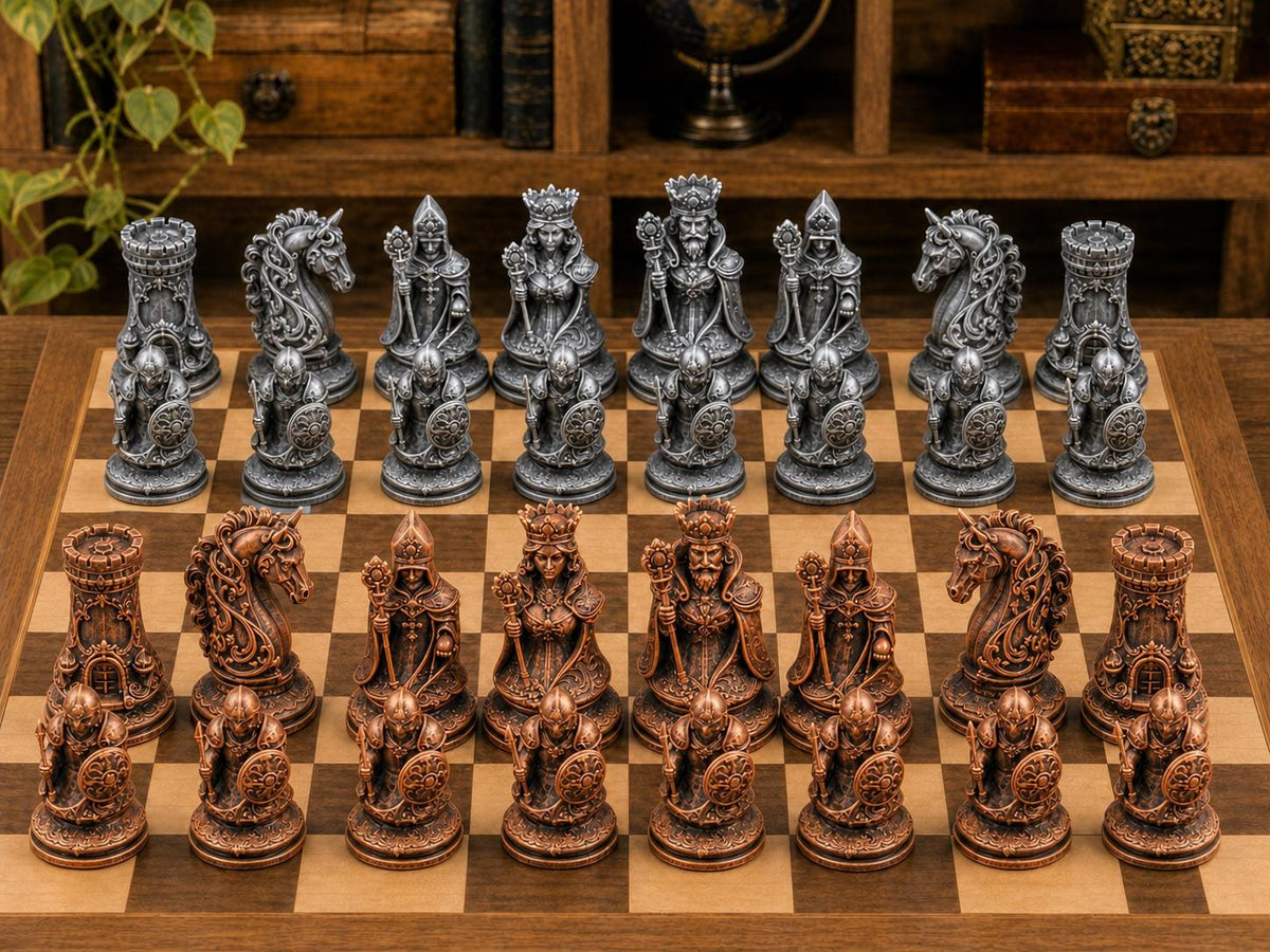Luxuriöser Barockstil – komplettes 32-teiliges Schachfigurenset – Ansicht 2
