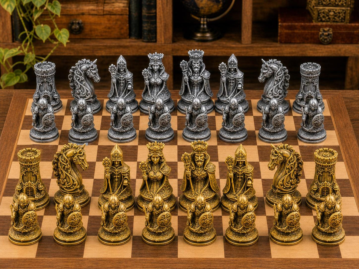 Luxuriöser Barockstil – komplettes 32-teiliges Schachfigurenset – Ansicht 1