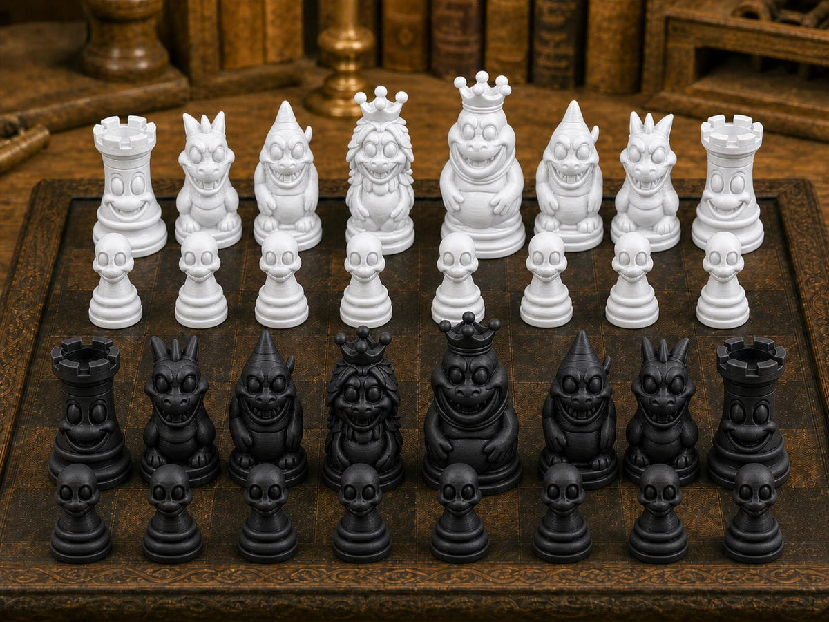 Monster und Fabelwesen – komplettes 32-teiliges Schachfigurenset – Ansicht 3