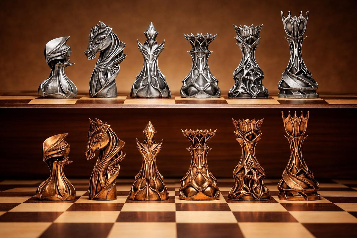 Stylized Chess Set Stilisiertes Fantasy Schachfiguren Set – Ansicht 1