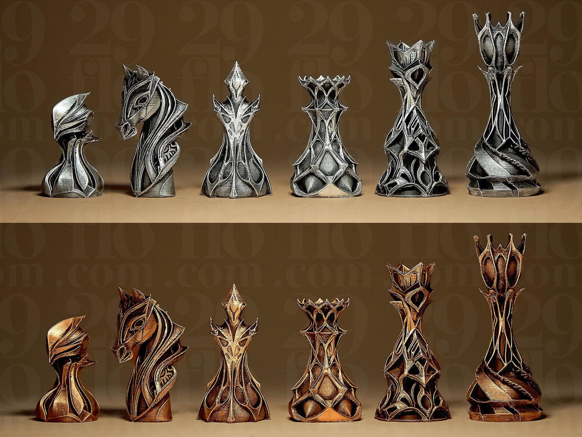 Stylized Chess Set Stilisiertes Fantasy Schachfiguren Set – Ansicht 2