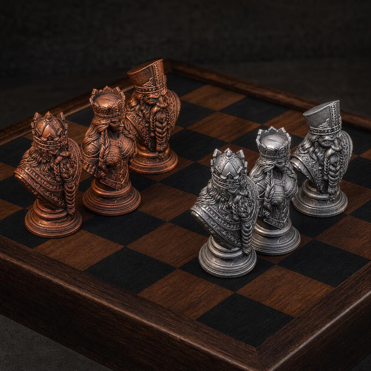 Wikinger-Schach – 32 handbemalte PLA-Figuren – Ansicht 4
