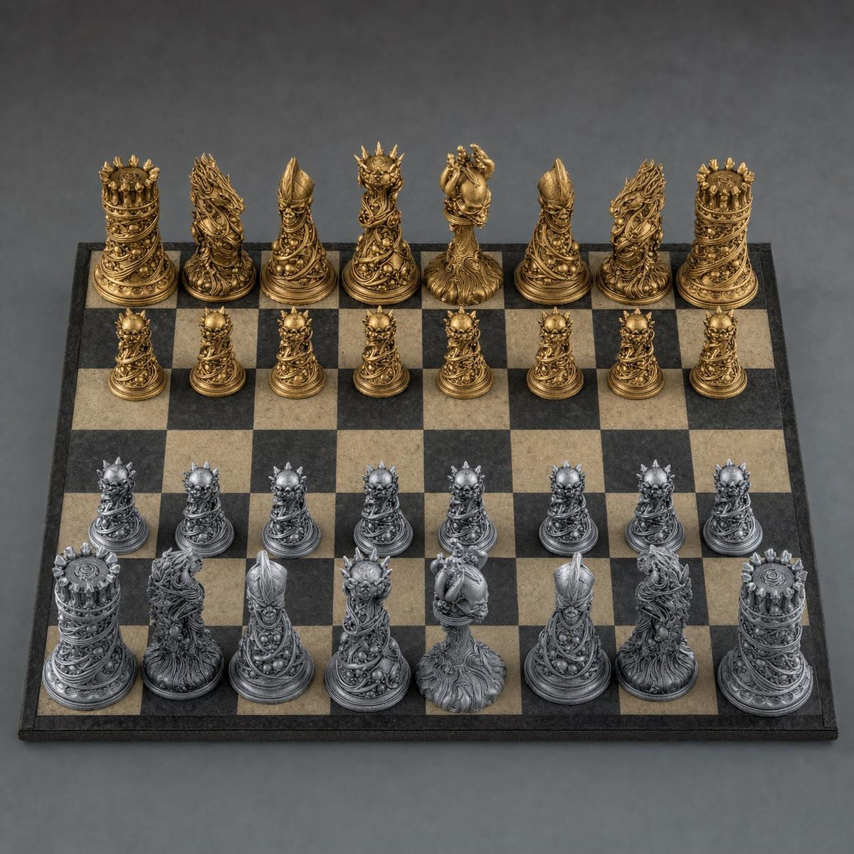 Gothic-Schach – 32 handbemalte PLA-Figuren – Ansicht 6