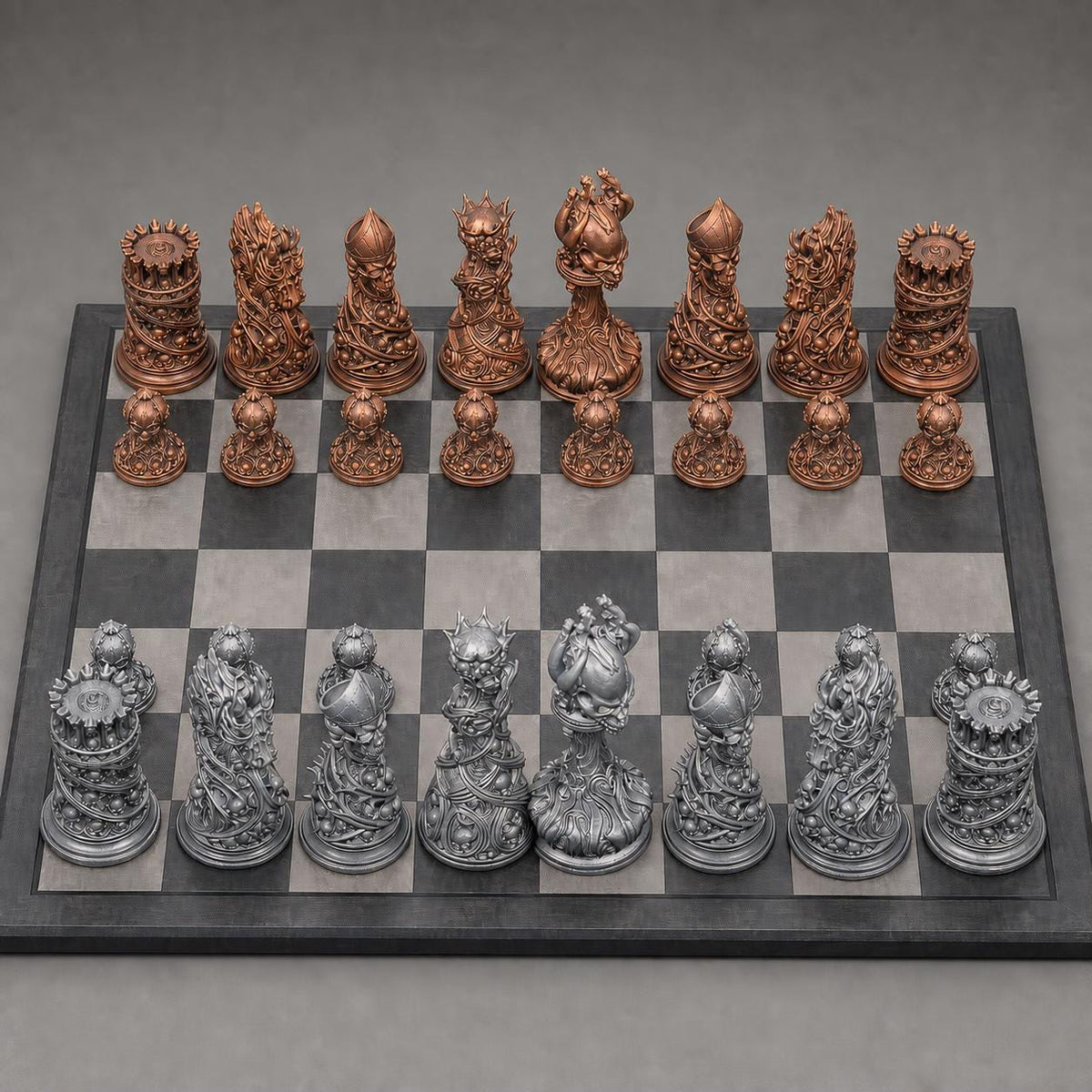 Modernes abstraktes Schach – 32 handbemalte PLA-Figuren – Ansicht 7