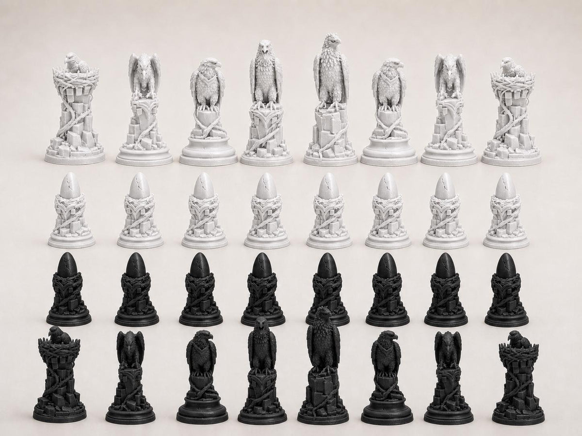 Adler-Schachfigurenset – komplettes 32-teiliges Schachset – Ansicht 4