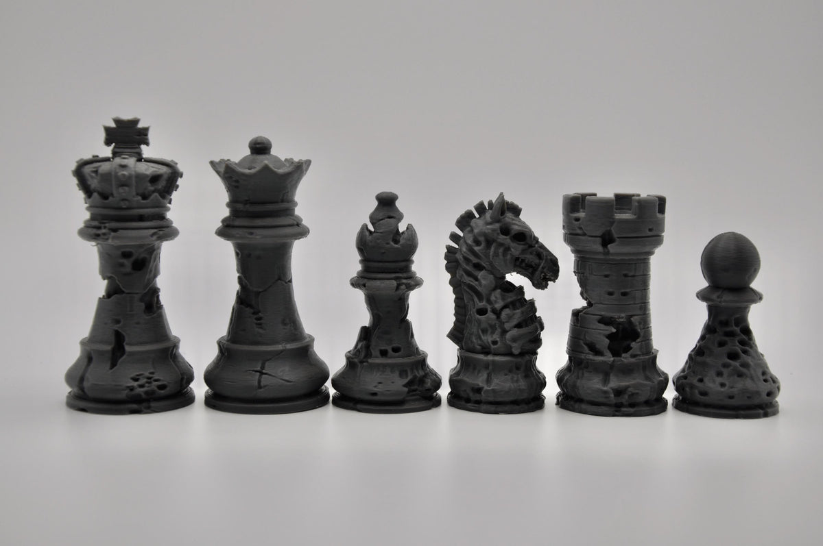 Zombie-Staunton-Schachfigurenset – komplettes 32-teiliges Schachset – Ansicht 6