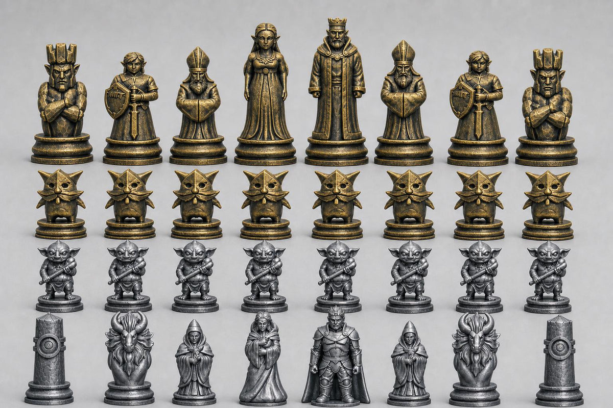 Fantasy-Helden-Schachfigurenset – komplettes 32-teiliges Schachset – Ansicht 2