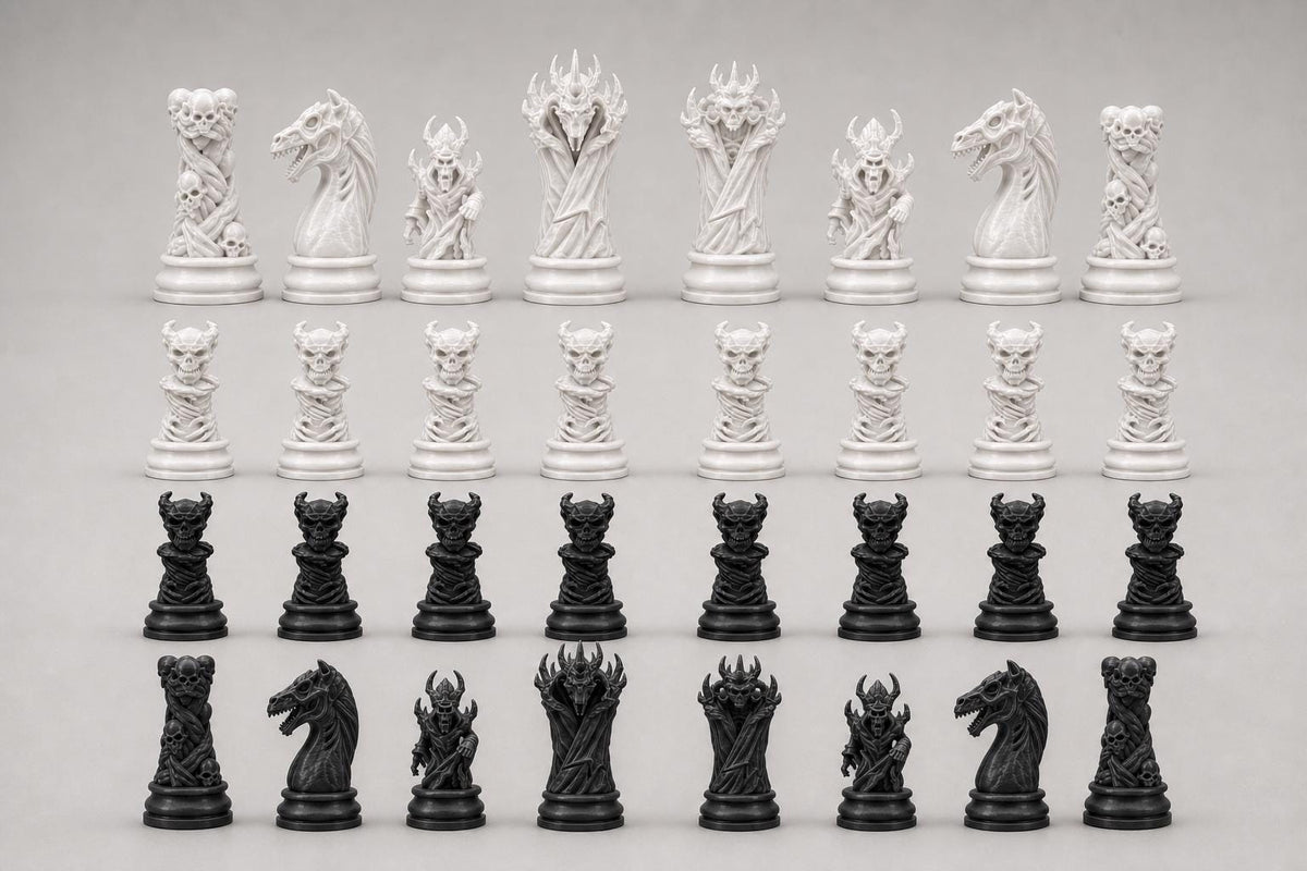 Dämonen-Schachfigurenset – komplettes 32-teiliges Schachset – Ansicht 4