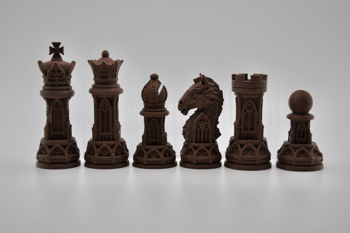 Gothic-Staunton-Schachfigurenset – komplettes 32-teiliges Schachset – Ansicht 6