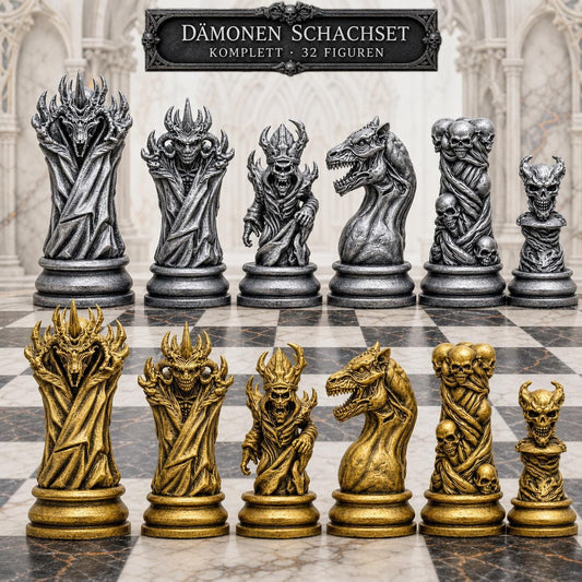 Dämonen-Schachfigurenset – komplettes 32-teiliges Schachset – Ansicht 1