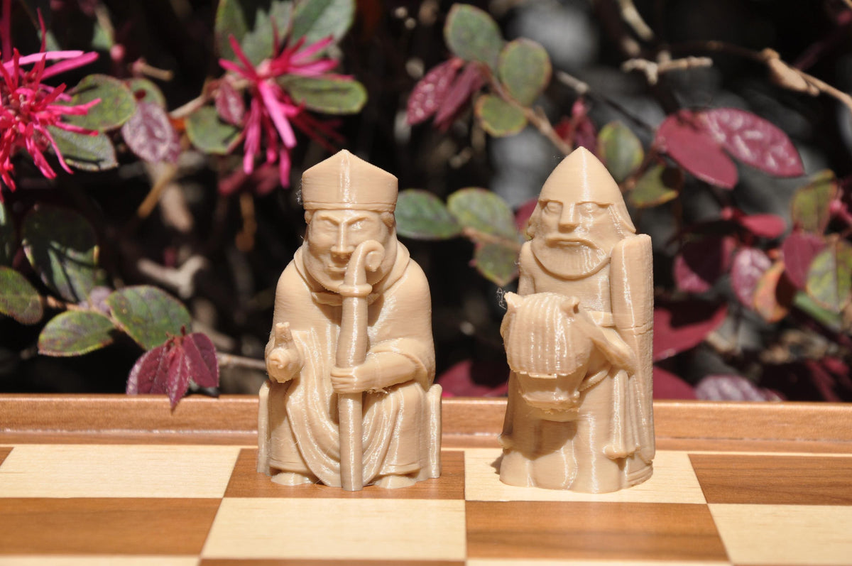 Lewis-inspiriertes Mittelalter-Schachfigurenset – komplettes 32-teiliges Schachset – Ansicht 7