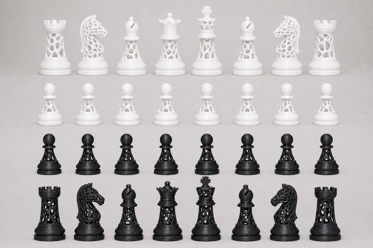 Voronoi-Schachfigurenset – komplettes 32-teiliges Schachset – Ansicht 4