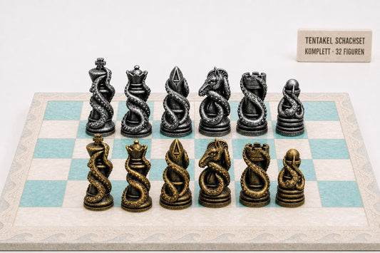 Tentakel-Schachfigurenset – komplettes 32-teiliges Schachset – Ansicht 1