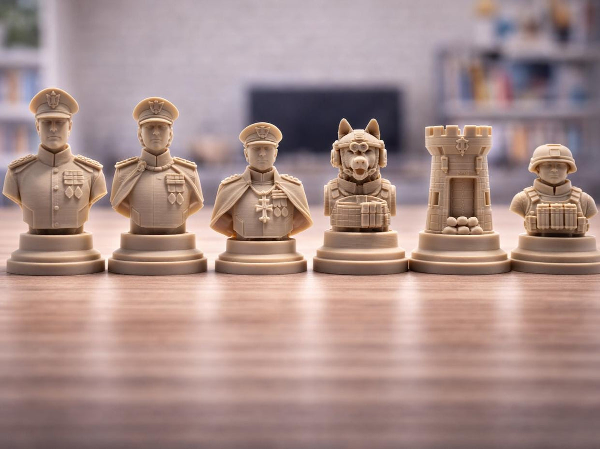 Soldaten-Schachfigurenset – komplettes 32-teiliges Schachset – Ansicht 5