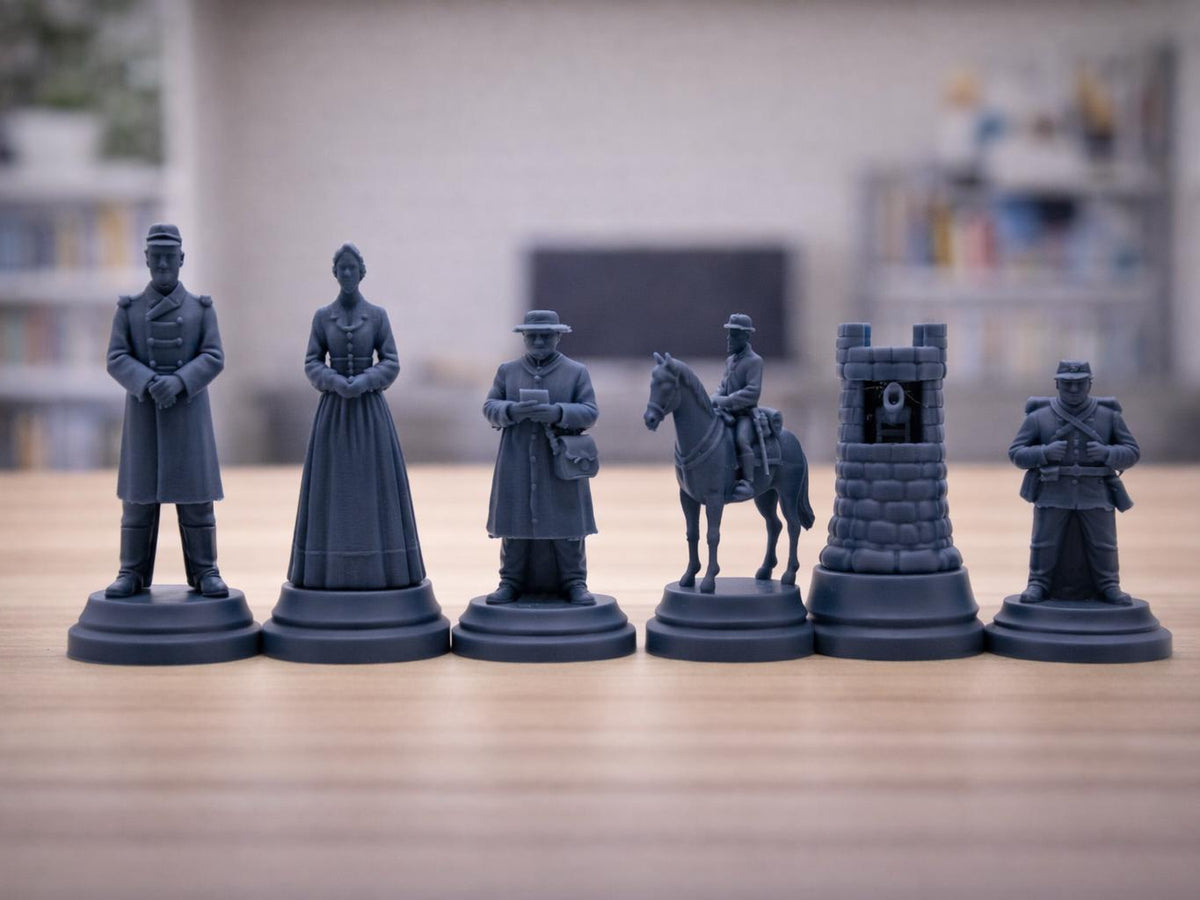 Nordstaaten-Schachfigurenset – Amerikanischer Bürgerkrieg – komplettes 32-teiliges Schachset – Ansicht 5
